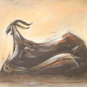Cabra IV, mixta sobre lienzo, 65x120cm