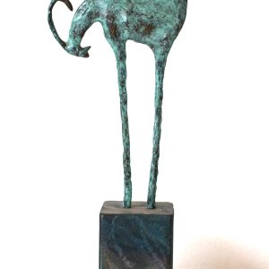 Cabra2. Bronce y madera. 34X116x8cm